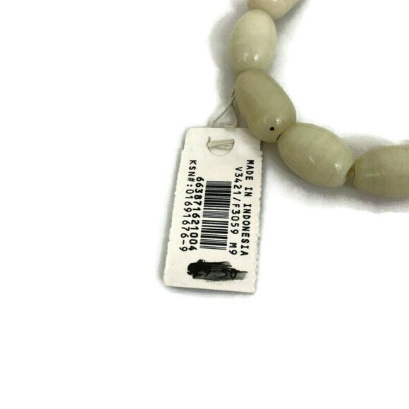 Land's End Necklace and Bracelet Set Polished Stones NWT Set of 2 Ivory Color - Picture 7 of 8